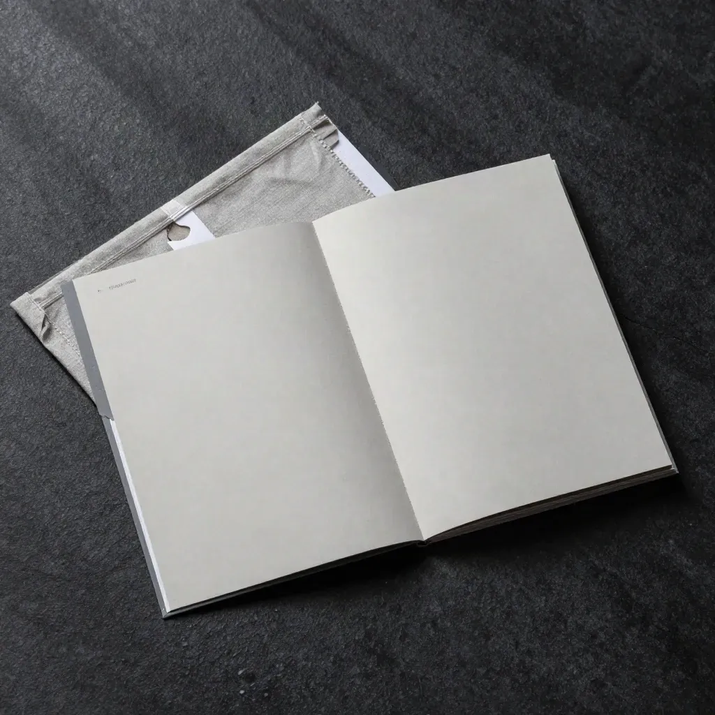 Livret hebdo plié sur pierre noire mouillée, avec onglets et carte compagnon.